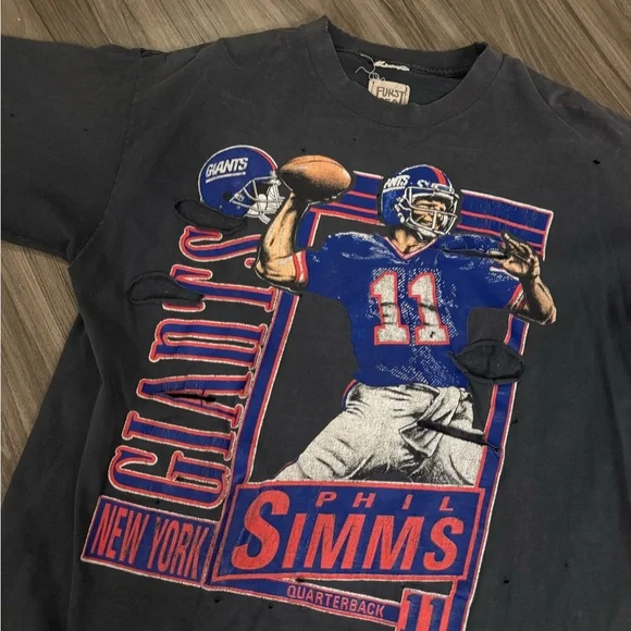 Vintage Phil Simms tee New York giants 90s nutmeg - Picture 3 of 5